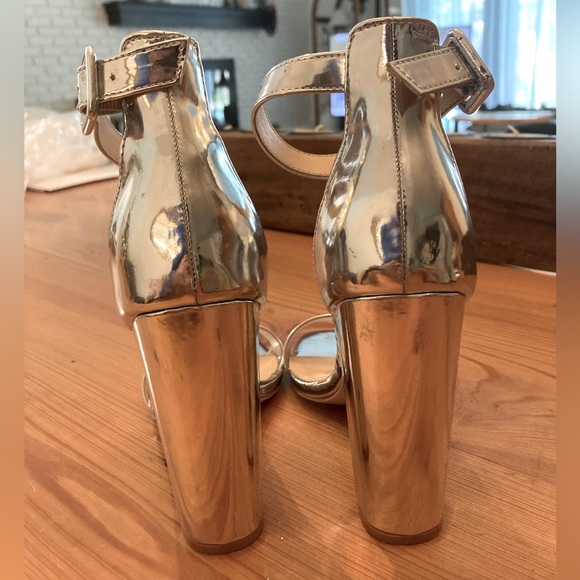 Public Desire silver strappy heels. UK size 5 - fits US size 7-8. - Picture 5 of 8